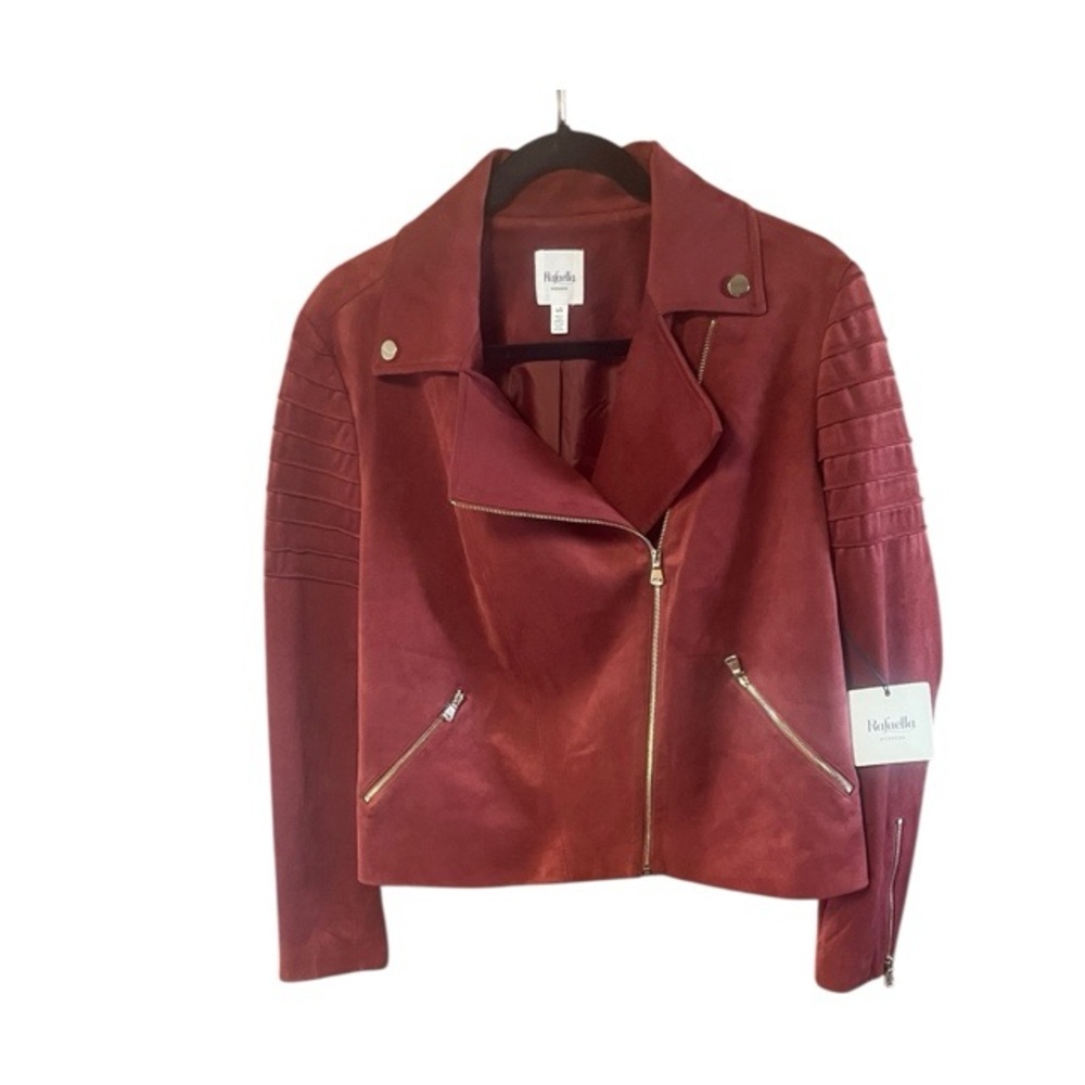 Rafaella Tuscan Rust Faux Suede Moto Jacket‎ NWT